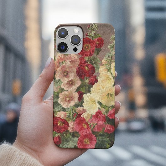 Rood, wit en roze hollyhocks, Christensen Case-Mate iPhone Case