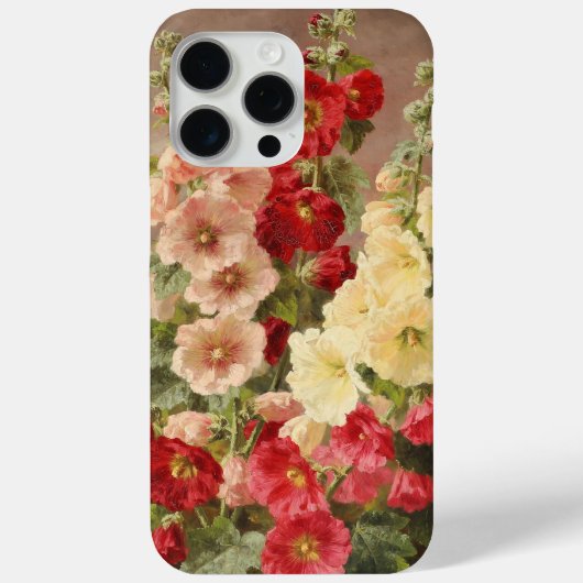 Rood, wit en roze hollyhocks, Christensen Case-Mate iPhone Case (Achterkant)