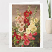 Rood, wit en roze hollyhocks, Christensen Kaart (Voorkant)