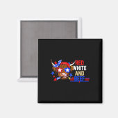 Rood wit en rundvlees 4th van juli vee Amerikaanse Magneet (Voorkant / Achterkant)