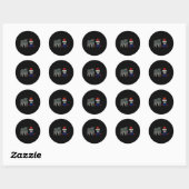 Rood wit en rundvlees ronde sticker (Vel)