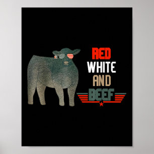 rood wit en rundvlees vsa vlag 4th of juli fu poster