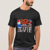 rood wit en Schattige amerikaans Western 4 juli T-shirt (Voorkant)