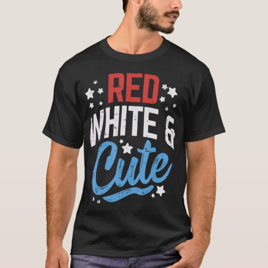 Rood Wit En Schattige USA 4th Van Juli Patriot Vro T-shirt (Voorkant)