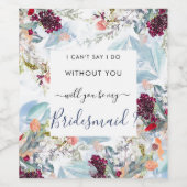 ROOD WIT EN SINAASAPPEL BLOEMIGE ELEGANTE BRUIDSME WIJN ETIKET (Enkel label)