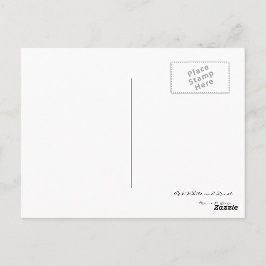 rood wit en stof briefkaart (Achterkant)