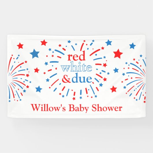 Rood Wit en Te Verschuldigd Baby Shower Vinyl Bann Spandoek (Horizontaal)