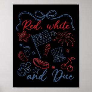 Rood wit en te wijten 4 juli Zwangerschap Zomer US Poster