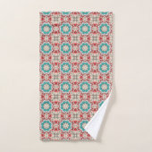 Rood Wit En Teal  Bad Handdoek Set (Handdoek)