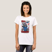 Rood wit en Thrashy Grappig Patriottisch Wasbeer T-shirt (Voorkant volledig)