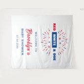 Rood wit en toe 4 juli Baby shower achtergrond Wandkleed (Voorkant (horizontaal))