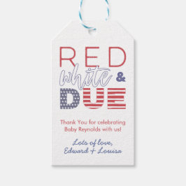 rood wit en toe patriottisch juli 4e Baby shower Cadeaulabel