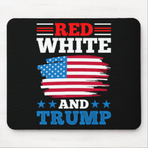 Rood Wit En Trump - Amerikaanse Vlag Pro-trump Rep Muismat
