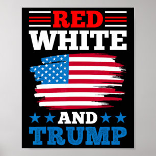 Rood Wit En Trump - Amerikaanse Vlag Pro-trump Rep Poster
