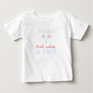 Rood Wit en Twee 2de Verjaardag T-Shirt