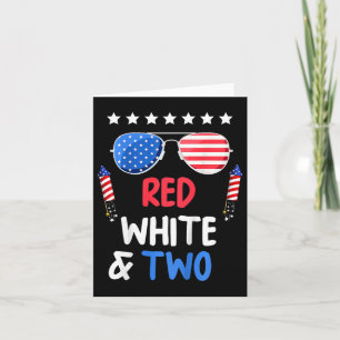 Rood wit en twee 2e verjaardag 4 juli Indepen Kaart