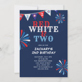 Rood Wit en TWEE 2e Verjaardag Kaart (Voorkant)