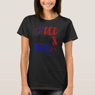 Rood wit en twee 2e verjaardag op 4 juli onafhanke t-shirt