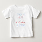 Rood Wit en Twee 2e Verjaardag T-shirt (Voorkant)