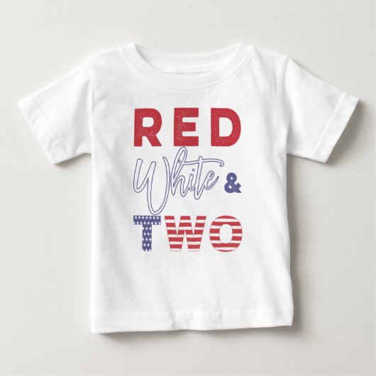 Rood wit en TWEE 2e verjaardag T-shirt (Voorkant)