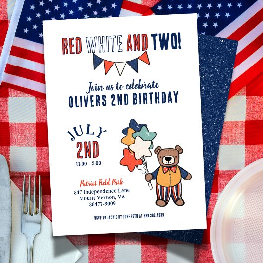 Rood, Wit, en Twee 2e Verjaardagspartij Kaart