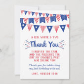 Rood, wit en twee 4 juli 2002 bedankkaart (Voorkant)