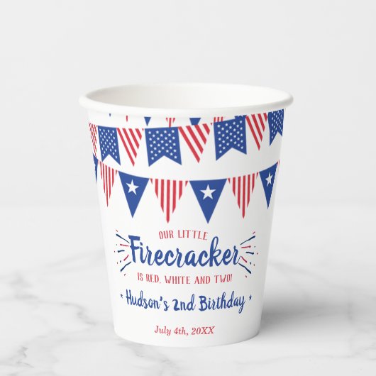 Rood, wit en twee! 4 juli 2002 papieren bekers (Voorkant)