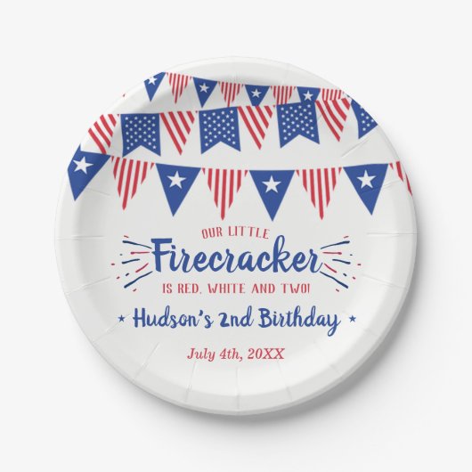 Rood, wit en twee! 4 juli 2002 papieren bordje (Voorkant)