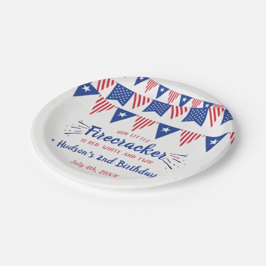 Rood, wit en twee! 4 juli 2002 papieren bordje (Gekanteld)