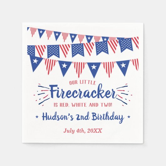 Rood, wit en twee! 4 juli 2002 servet (Voorkant)