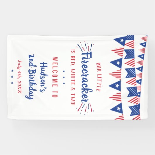 Rood, wit en twee! 4 juli 2002 spandoek (Horizontaal)