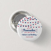 Rood, wit en twee! 4 juli 2002: Tweede verjaardag Ronde Button 3,2 Cm (Voorkant /achterkant)