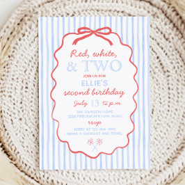 Rood wit en twee 4 juli 2 jarig kaart
