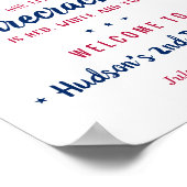 Rood, wit en twee! 4 juli 2e verjaardag poster (Hoek)