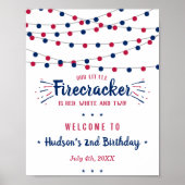 Rood, wit en twee! 4 juli 2e verjaardag poster (Voorkant)