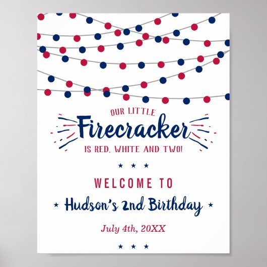 Rood, wit en twee! 4 juli 2e verjaardag poster (Voorkant)