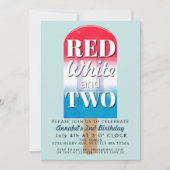 Rood wit en twee ijslolly 4 juli verjaardag kinder kaart (Voorkant)