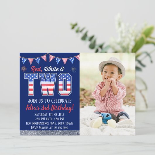 Rood wit en TWEE jongens 4 juli 2004 Kaart (Staand voorkant)