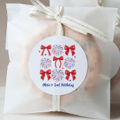 Rood wit en twee juli meisje 2e verjaardag ronde sticker