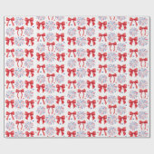 Rood wit en twee juli meisje 2e verjaardagsfeest cadeaupapier (Vlak)