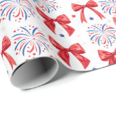 Rood wit en twee juli meisje 2e verjaardagsfeest cadeaupapier (Rol Hoek)