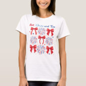 Rood wit en twee juli meisje 2e verjaardagsfeest t-shirt (Voorkant)