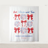 Rood wit en twee meisjes 2e verjaardag wandkleed (Voorkant)