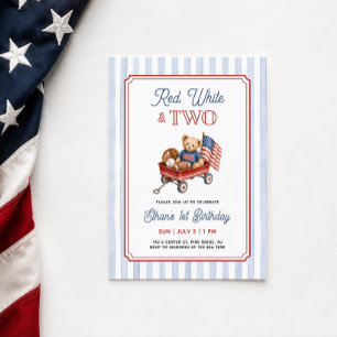 Rood Wit en Twee Patriottische 2de Verjaardag Kaart