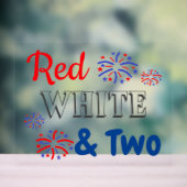 Rood wit en twee tweede verjaardag acryl bord (Neutraal)