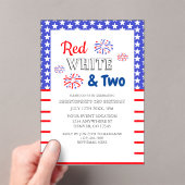 Rood wit en twee tweede verjaardag acryl uitnodigingen (Insitu (Draagbaar))