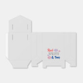 Rood wit en twee tweede verjaardag bedankdoosjes (Uitgevouwen)