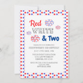 Rood wit en twee tweede verjaardag kaart (Voorkant)