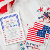 Rood wit en twee tweede verjaardag kaart