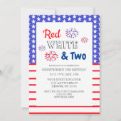 Rood wit en twee tweede verjaardag kaart (Voorkant)